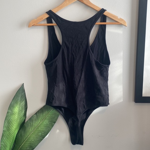AMERICAN APPAREL Cotton Spandex Racerback Thong Bodysuit 🖤 - Picture 3 of 10
